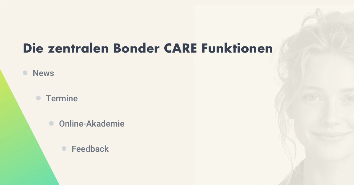 Bonder CARE Funktionen im Überblick