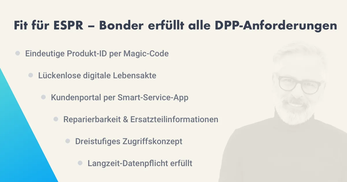 Fit für ESPR - Bonder erfüllt alle DPP-Anforderungen